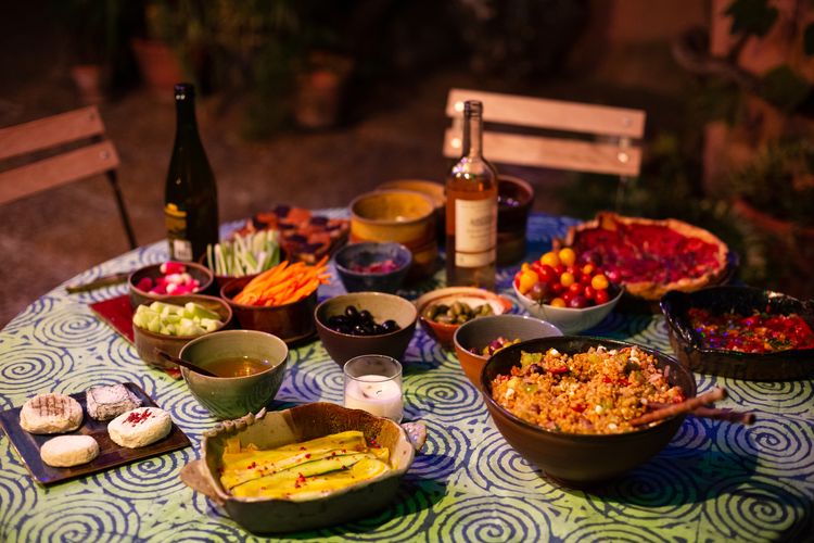 Apéro dinatoire dans le patio