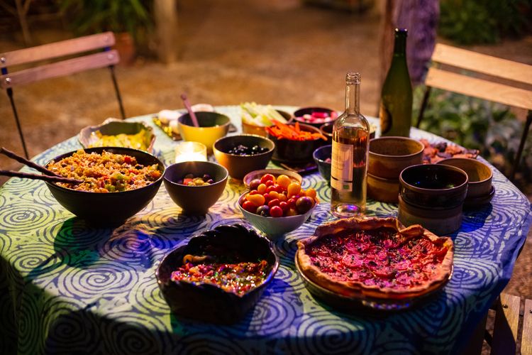 Autour du patio - Repas nocturne